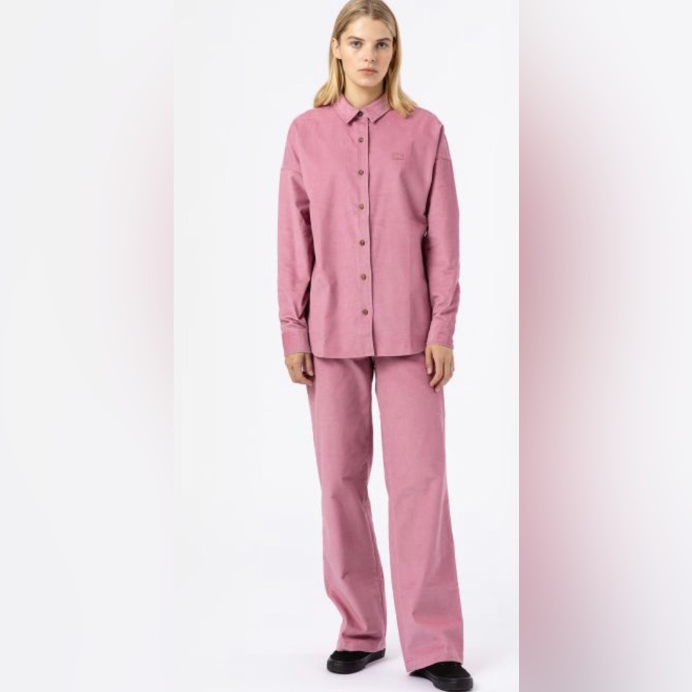 Dickies Women's pink Halleyville Regular Fit Wide Leg Corduroy‎ Pants size 0R - Picture 4 of 10